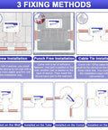 Whole House Salt Free Water Softener Descaler System installation methods showing wall, tube, corner, and middle placements.