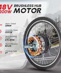 Dope 26 Inch Front Wheel Electric Bike Conversion Kit 48V 1200W Hub Motor With Three Mode Controller PAS Twist Throttle