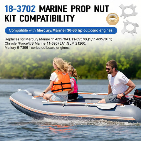 Beefed-Up Prop Nut Kit For 30-60 HP Outboard Motors Replaces 11-69578A1 11-69578Q1 11-69578T1 Keeps Propeller Secure And Attached, Easy Install Marine Outboard Prop Nut Replacement For Compatible Models