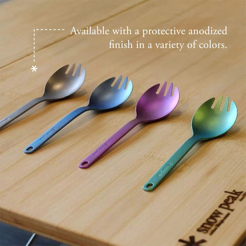 Ultra Lightweight Titanium Spork For Outdoors Camping Utensil Durable Backpacking Cutlery For Hiking One Pack in various colors