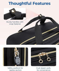 Rolling Laptop Bag For 15.6 Inch Laptop Underseat Carry On Luggage With TSA Lock showing sturdy handles and safety lock