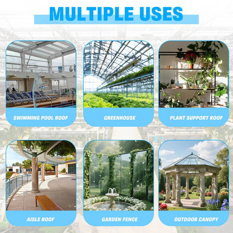 14 Pack Twin Wall Polycarbonate Greenhouse Panels 4 By 2 Ft 0.16 Inch All Weather Sheets With 80 Percent Light Transmission UV Resistant Durable Covering So Your Plants Thrive Like Crazy