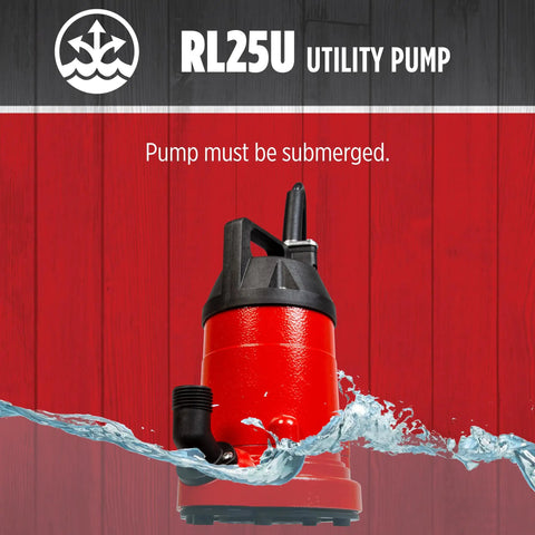 Heavy Duty 115 Volt One Quarter HP Aluminum Utility Pump With 1500 GPH Flow, 10 Foot Cord for water solutions, red design