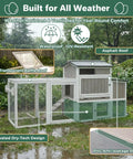 Mobile Chicken Coop With Wheels Weatherproof Large Hen House Chicken Tractor with transparent roof and asphalt covering