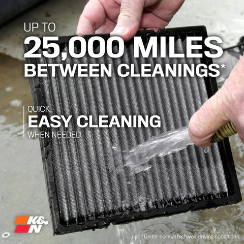 Lifetime Cabin Air Filter Washable And Reusable For Fresh Cabin Air, Boosts Heating And Cooling, Odor Control shown being washed