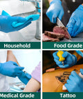 Vinyl Disposable Exam Gloves 4 Mil Powder Free Latex Free Blue 100 Count Small Size Ideal For Food Grade Safe For Cooking Cleaning Medical Use