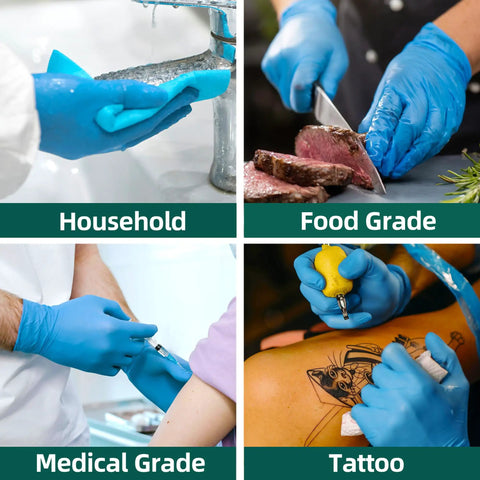 Vinyl Disposable Exam Gloves 4 Mil Powder Free Latex Free Blue 100 Count Small Size Ideal For Food Grade Safe For Cooking Cleaning Medical Use