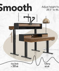 48 Inch Standing Desk With Drawers And Monitor Shelf Electric Height Adjustable Sit Stand Desk With Storage Whole Piece Board Black Walnut Finish Sturdy Steel Frame For Home Office in height transition