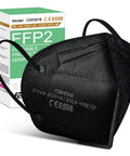 Five Layer FFP2 Cup Mask Pack For PM25 Dust And Smoke Protection Black Disposable Respirator For Men And Women EN 149 2001 A1 2009 Certified with box