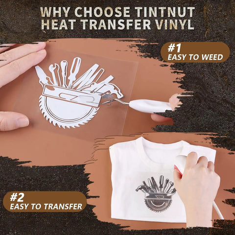 Dope Rusty Look Heat Transfer Vinyl Set With Scratched Distressed Overlay 10x12 Inch HTV on DIY T-shirt application process