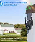 Heavy Duty Solar Security Camera With 4G LTE And Built In Sim Card For Outdoor Wireless Use positioned outdoors with solar panel.