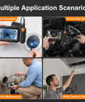 Dual Lens Endoscope Camera With Light Borescope 5 Inch HD IPS Screen used for sewer, auto, and HVAC inspections