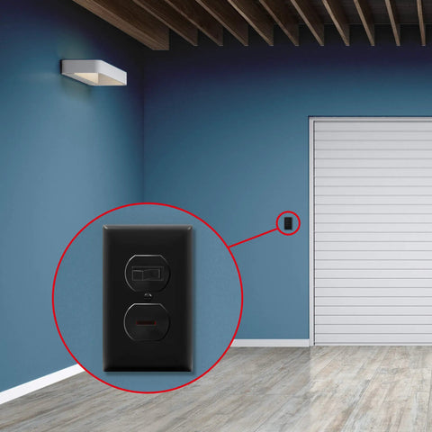 Built Tough Durable Unbreakable Polycarbonate Duplex Receptacle Wall Plate 1 Gang 4.5 x 2.76 Inch UL Listed Black 10 Pack Heavy Duty Cover Plate For Home Or Office