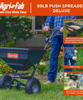 85 Pound Push Deluxe Broadcast Spreader For Seed And Fertilizer Walk Behind With Easy Cable Control Pro Grade