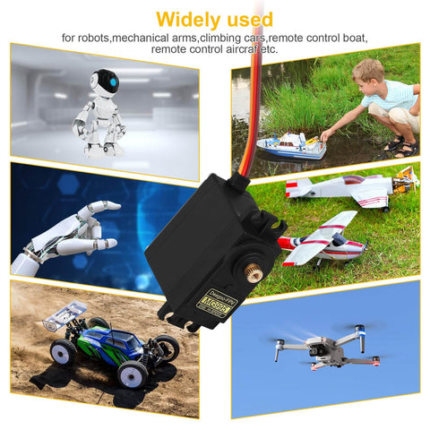 Four Pack Beefy 55G Metal Gear Micro Servo Motors for RC cars, robots, helicopters with high speed 180 degree rotation