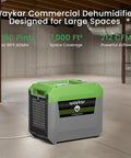 Industrial Grade 150 Pint Commercial Dehumidifier With Built In Pump And Drain Hose designed for large spaces in a basement.