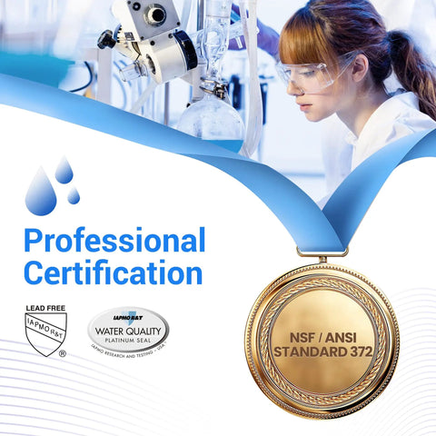 NSF ANSI 42 and 372 certification with scientist in lab for Gravity Water Filter Replacement for Berkey BB9-2 Compatible Systems