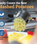 Large 15oz Potato Ricer And Stainless Steel Masher For Smooth Fluffy Mash Potatoes Quick Press No Fuss Mash Kitchen Gadget in use