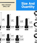 Diagram showing size and quantity of screws and nuts from the 159Pcs M6 Black Oxide Carbon Steel Hex Socket Head Cap Screws Assortment Kit