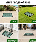 Square Catch Basin With Fiberglass Grate And Debris Basket 26x18x24 Inch installed in patio, lawn, downpipe areas