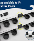 Versatile Fishing Rod Holder For Garage Organization And Wall Storage expandable rack parts details close-up