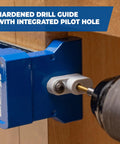 Professional Cabinet Face Frame Installation Clamp And Woodworking Clamp Set Of Two With Dead On Precision Alignment Totally Legit Aluminum Build Gonna Save Ya Serious Time On Custom Projects, showcasing a drill guide with pilot hole.
