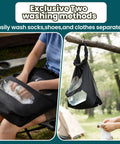 Portable Travel Laundry Washing Bag For Camping Cruise Van Life Lets You Hand Wash Socks And Delicates Right Inside Pack Lighter Clean Gear On The Fly Every Trip featuring two washing methods.