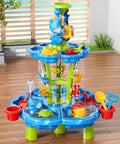 3 In 1 Flower Shape Water Table With Pump For Toddlers And Kids Ages 3 To 8 Outdoor Summer Splash Play Two Tier Water Table