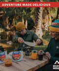 3 Day Freeze Dried Emergency Food Supply Kit 18 Servings Delivers 1706 Calories Per Day For 72 Hours at outdoor table