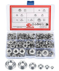 Pro Grade Stainless Steel Flange Nuts Kit With Serrated Hex Lock Nuts Assorted Metric Sizes M3 Through M12 130 Piece Set view