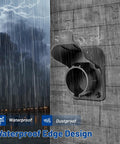 EV Charger Holder for SAE J1772 Cords mounted on a wall, showcasing waterproof edge design in rain.