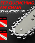 Powerful Mini Chainsaw Kit 8-Inch And 6-Inch 2-In-1 Cordless Electric Chainsaw details with deep quenching saw chain