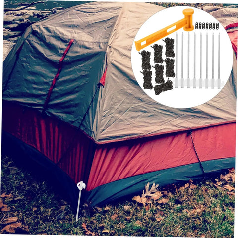 Heavy Duty Tent Stakes Ground Nails Kit For Camping Tarp Beach Outdoor Windproof Easy To Use Durable Corrosion Resistant Set with Tent