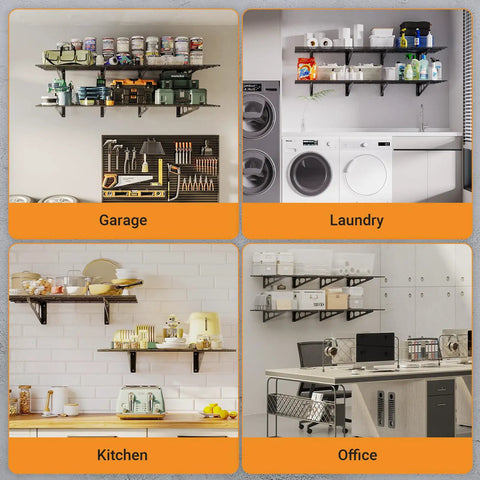Heavy Duty Garage Wall Shelving Units Two Pack With 1400 Pound Capacity Cold Rolled Steel Storage Rack For Home Pantry Kitchen Setup Built Tough Solid As A Rock Ultimate Organization Fix