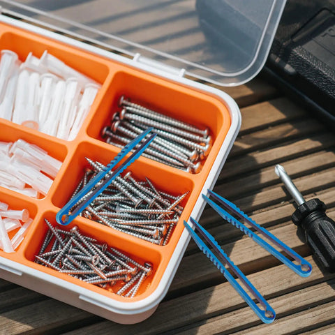 Titanium Alloy Tweezers Compact Machining Clamp Mini Travel Tool for Outdoor Survival next to screws and bits