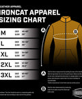 Heavy Duty Cowhide Leather Welding Cape Jacket sizing chart with measurements for M to 3XL for optimal fit during welding tasks.