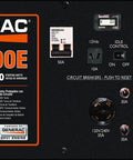 Control panel of Electric-Start 17500-Watt Gas Portable Generator with outlets and switches, 49-state compliant