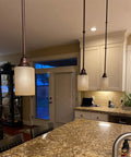 Amber Glass Cylinder Pendant Shades Set Of 3 For Vanity Lights And Chandeliers, modern kitchen lighting view