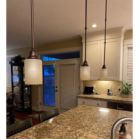 Amber Glass Cylinder Pendant Shades Set Of 3 For Vanity Lights And Chandeliers, modern kitchen lighting view