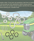 Steering Shaft Kit With Sector Gear, Bushings, Shims And Shaft For John Deere LT And LTR Series Lawn Tractors 133 155 160 170 180 Replacement Part To Keep Steering Smooth And Responsive components displayed on lawn