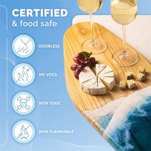 Epoxy resin kit, 1 gallon, crystal-clear with pumps; food-safe, UV resistant for DIY art and coasters