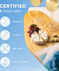 Crystal Clear Epoxy Resin Kit 34 Oz For DIYers Art Wood Jewelry Coasters Molds Self Leveling Low Viscosity Food Safe UV Resistant Pro Grade Ready For Beginners And Pros used on a charcuterie board with food.