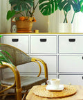 Room with white drawers featuring 4 Pack Flush Pull Ring Handles 3 Inch Hidden Recessed Furniture Grips For Cabinets And Doors Aluminum Alloy Matte Black Sleek Low Profile Minimalist Hardware No Visible Screws.