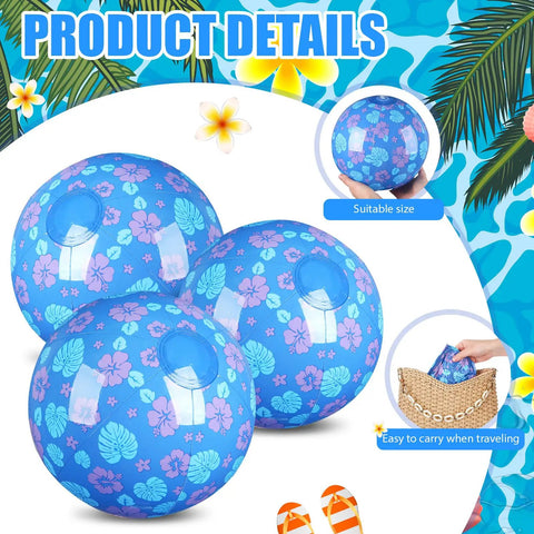Hawaiian Leaves 12 Pack Inflatable Beach Balls 7.87 Inch For Pool And Beach Games Kids Party Favors Birthday Gifts Summer Fun Classroom Decor
