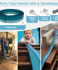 Endless 15 Foot Flexible Race Track For Kids With Dual Color Track Design And 3 Cars, Bendable Car Ramp Track With Suction Cups