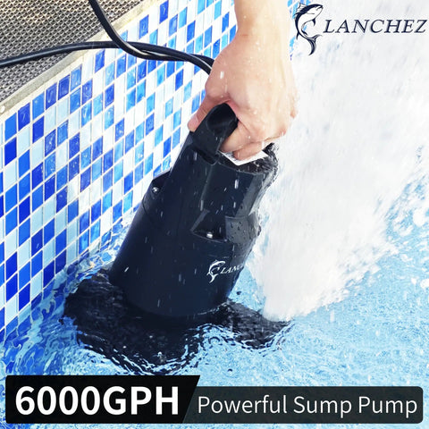 1.6HP Submersible Sump Pump With Float Switch 6000GPH High Flow in pool