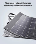 Close-up of a 100W Portable Solar Panel With N-Type 16BB Cells, 25 Percent Efficiency, Ultralight 7.98 Lbs Foldable Charger