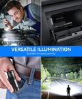 Two Pack Rechargeable LED Tactical Flashlights Ultra Bright 5000 Lumens, 3 Modes, Clip On Design, Waterproof Powerhouse