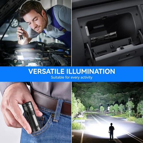 Two Pack Rechargeable LED Tactical Flashlights Ultra Bright 5000 Lumens, 3 Modes, Clip On Design, Waterproof Powerhouse