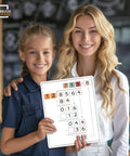 Teacher and student holding Long Division Practice Dope Dry Erase Sheets 11x14 Reusable Math Manipulatives in classroom